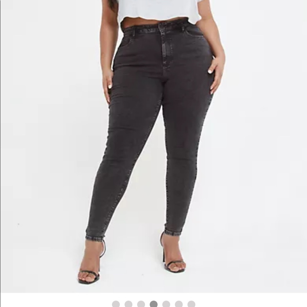 Black Acid Wash High Rise Super Skinny Jeans
